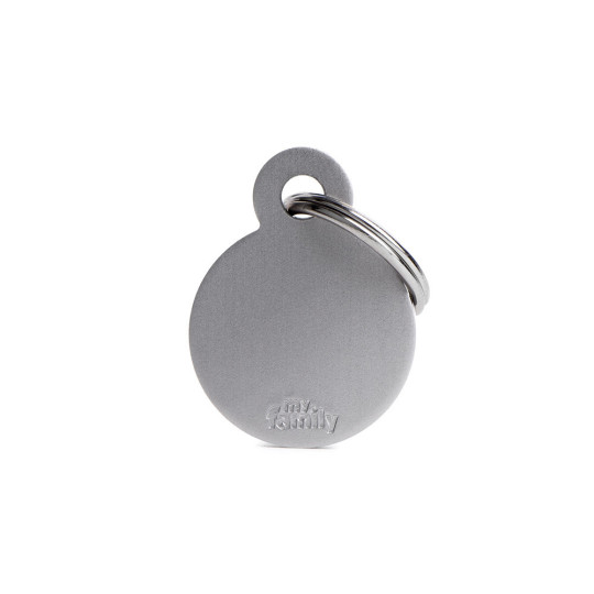 Chapa identificativa circulo gris Chapa identificativa circulo gris
