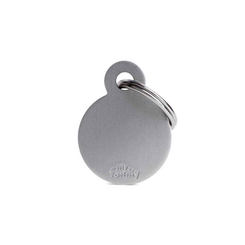 Chapa identificativa circulo gris Chapa identificativa circulo gris