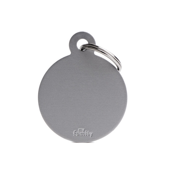Chapa identificativa circulo gris Chapa identificativa circulo gris