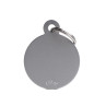 Chapa identificativa circulo gris Chapa identificativa circulo gris