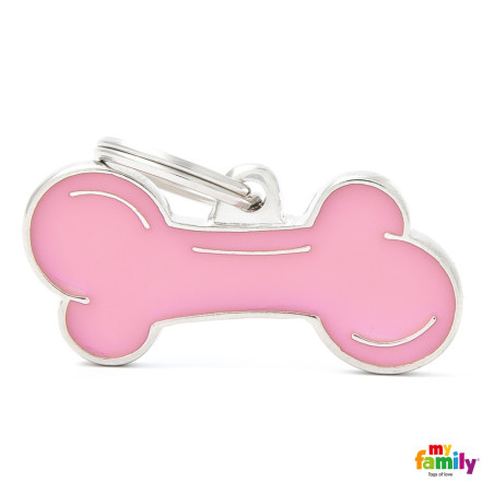 Chapa identificativa classic hueso rosa