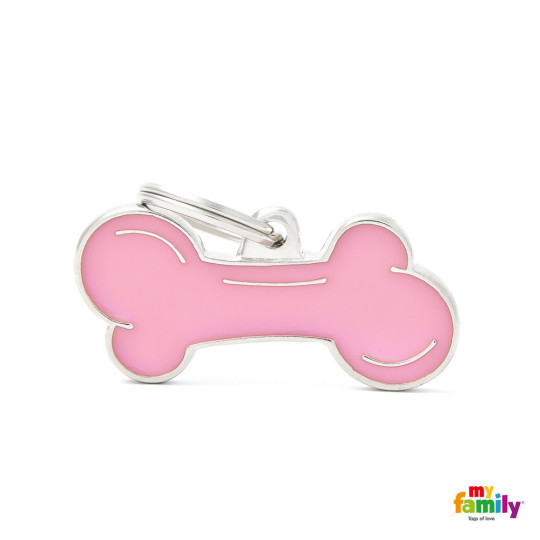 Chapa identificativa classic hueso rosa