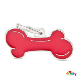 Chapa identificativa classic hueso rojo