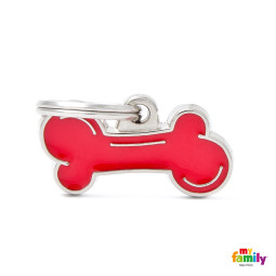 Chapa identificativa classic hueso rojo