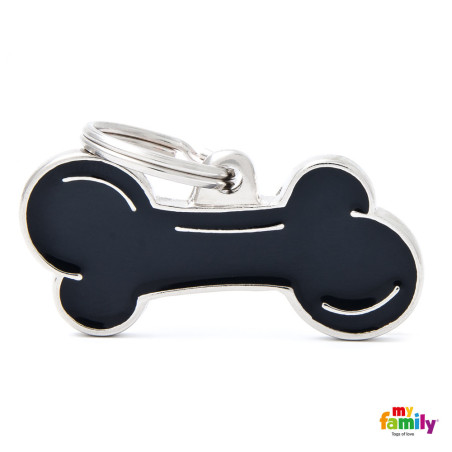 Chapa identificativa classic hueso negro