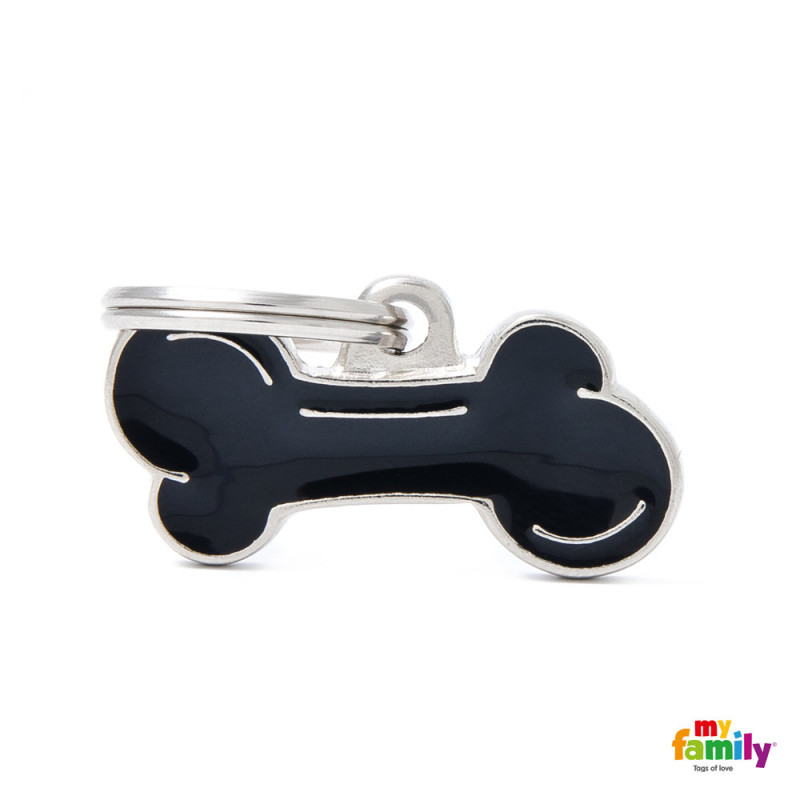 Chapa identificativa classic hueso negro