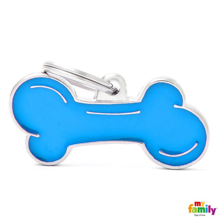 Chapa identificativa classic hueso azul