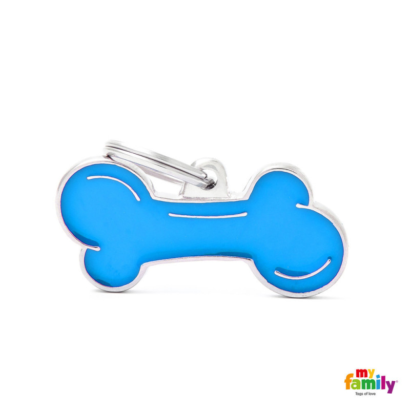Chapa identificativa classic hueso azul