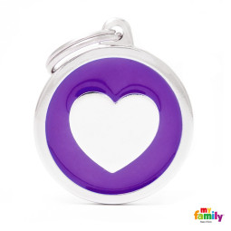 Chapa identificativa classic circulo corazon