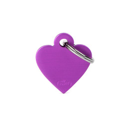 Chapa identificativa corazon morado