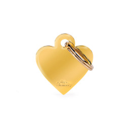 Chapa identificativa corazon laton dorado